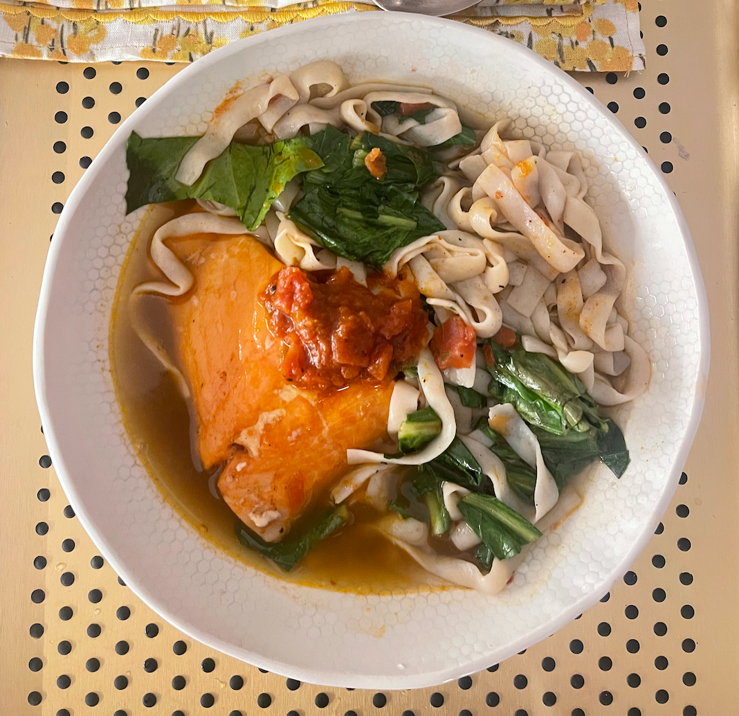 Noodle Soup with Salmon